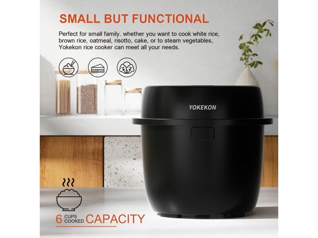 Rice Cooker Small Low Carb, YOKEKON 3-cup (uncooked) Rice Cooker with Stainless Steel Steamer, 8-in-1 Rice Maker, Delay Timer and Auto Keep Warm...
