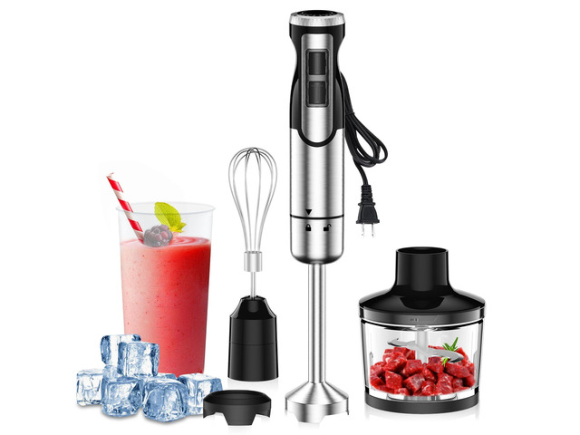 1800w Immersion Blender Handheld 4-In-1 for Kitchen Soup Baby Food Includes Whis