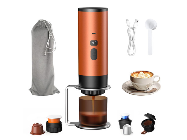 18 Bar Portable Espresso Machine with LED Display and 90ml Sink