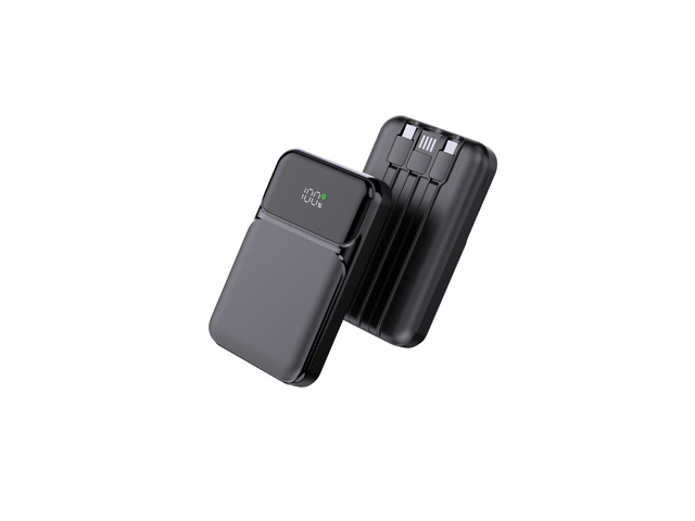 All-in-One Power Bank with Built-in Cables 10000mAh