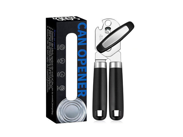 Stainless Steel Manual Tin Jar Opener with Non-Slip Handle
