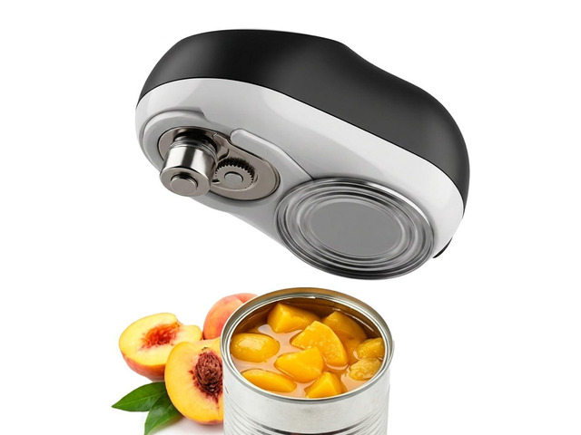 Electric Tin Opener with Smooth Edge Cut for All Can Types