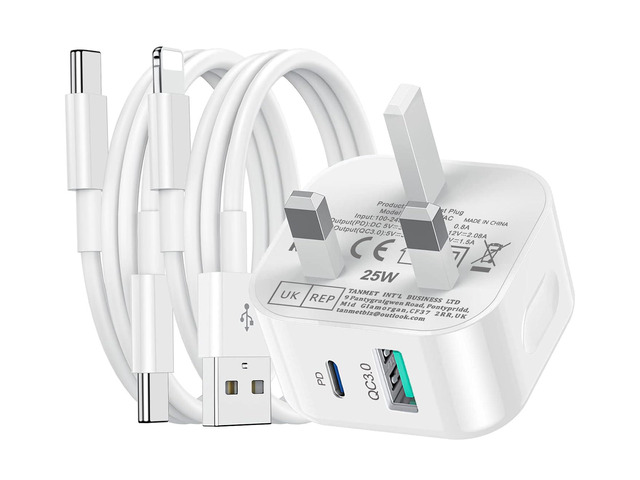 iPhone Charger Fast Charge USB C Plug and 2Pack Cable for iPhone