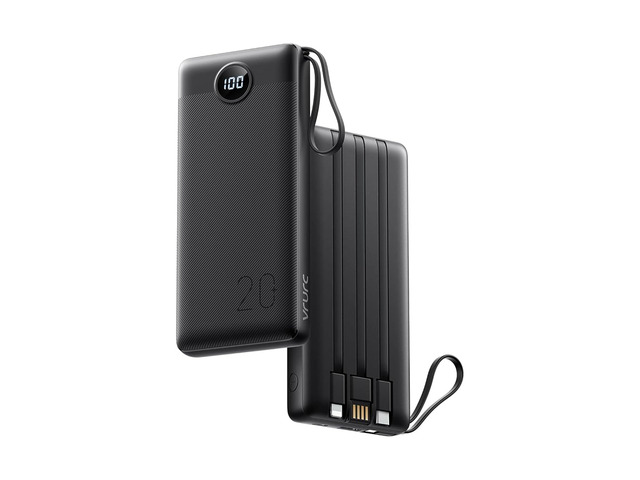Portable Charger 20000mAh with Built in Fast Charging Cables