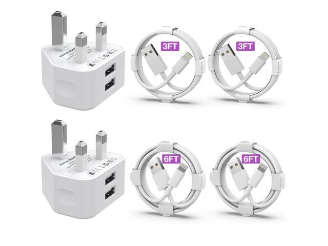 iPhone Charger [MFi Certified] 2Pack Dual USB Wall Plug Adapter