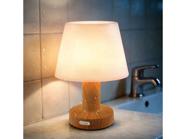 Shower Lamp Waterproof Cordless Table Lamp 3-Color Dimmable Light