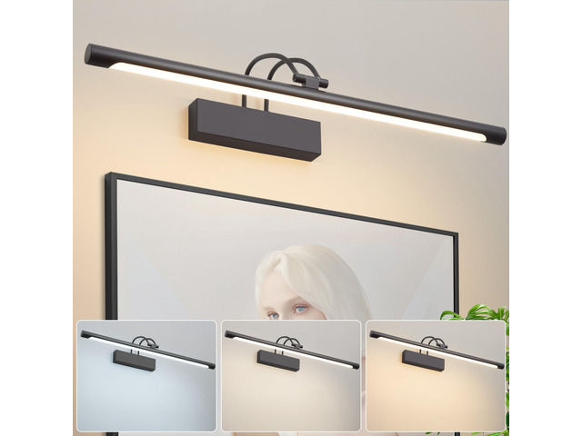 LED Bathroom Wall Light Black LED Picture Lights for Wall with Switch 60CM Bathr