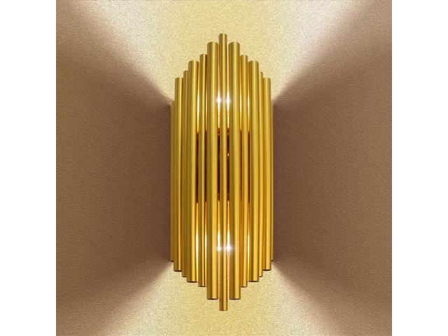 Gold Wall Light Modern Aluminium Wall Sconce 2 x E14