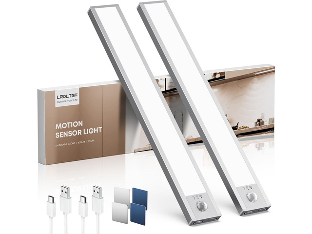 Under Cabinet Kitchen Lights Motion Sensor Dimmable 21cm 1500mA 2 Pack