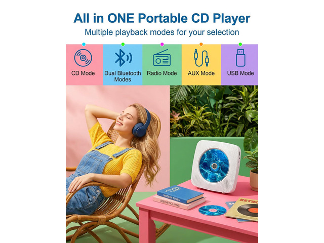 Portable CD Player Bluetooth Radio with CD-Player