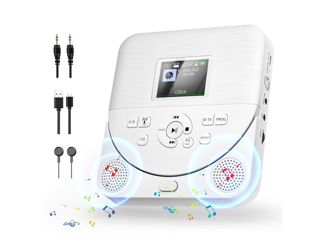 Portable cd player with bluetooth