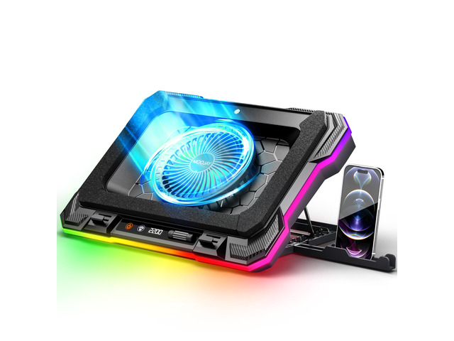 Laptop Cooling Pad Powerful Turbo Fan RGB Gaming Notebook Cooler
