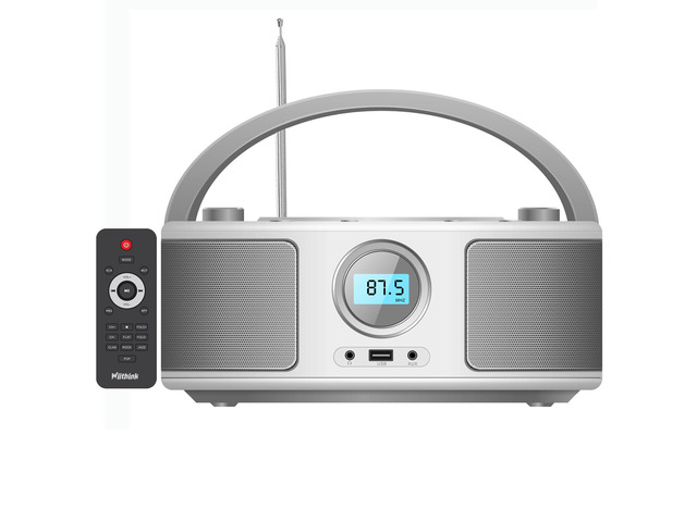 Portable CD Player Boombox with FM Radio - Bluetooth
