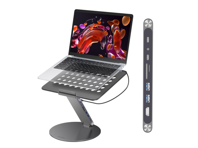 Laptop Stand with 8-in-1 Docking Station