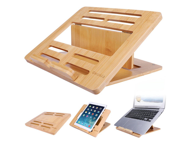 Bamboo Fodable Laptop Notebook Riser Stand