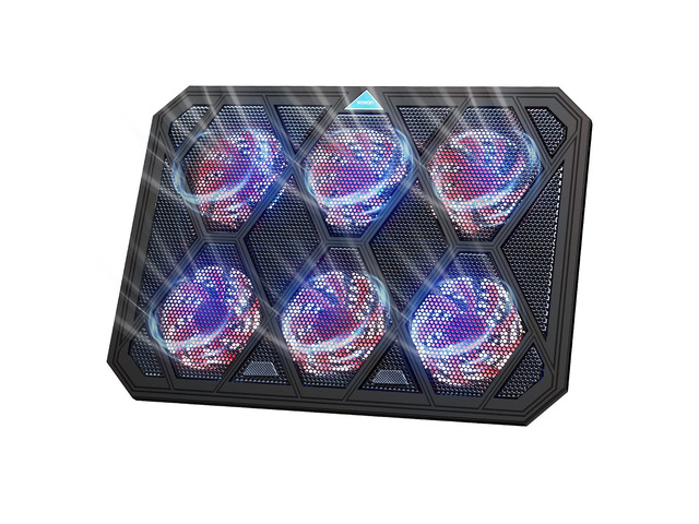 12'19' Laptop Cooler with 6 Quiet Red LED Fans at 1400RPM