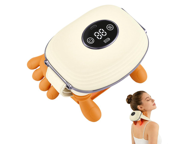 4D Neck Massager with Heat Electric Shiatsu Deep Tissue Massage Gun