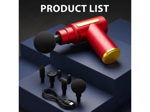 Massage Gun Deep Tissue Electric Mini Handheld Massager 4 Interchangeable Heads