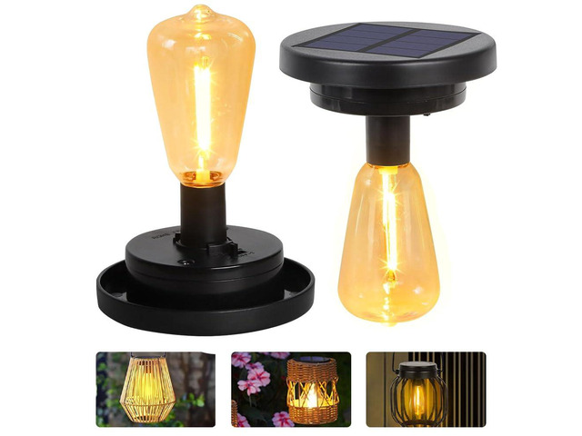 2 Pack Lightning Effect Solar Replacement Top Panel Lantern