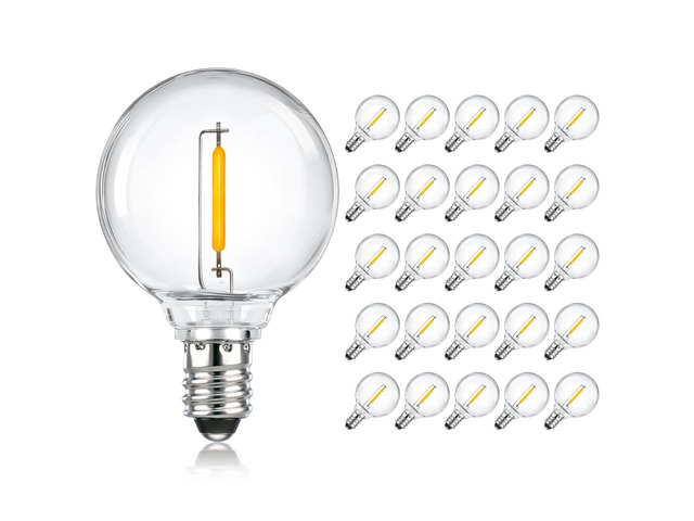 25 Pack 1W E12 G40 LED Bulbs Outdoor Waterproof 220V Warm White 2700K