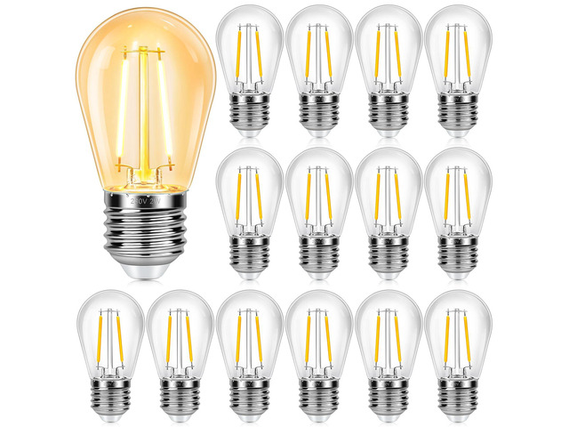 15 Pack S14 LED String Lights Bulb Replacement