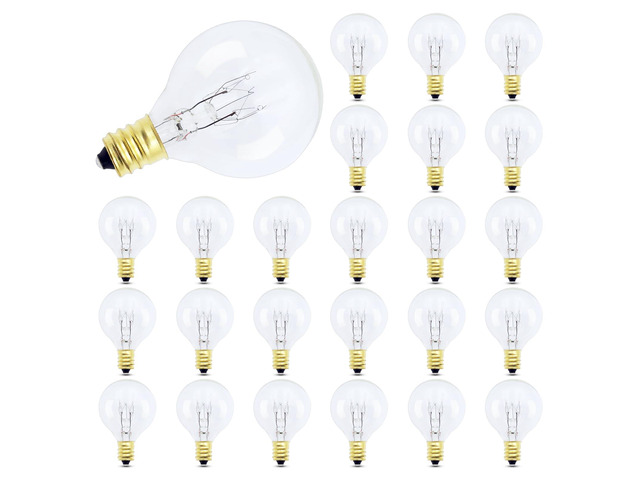 25-Pack G40 Replacement Bulbs 7W G40 Globe Bulbs