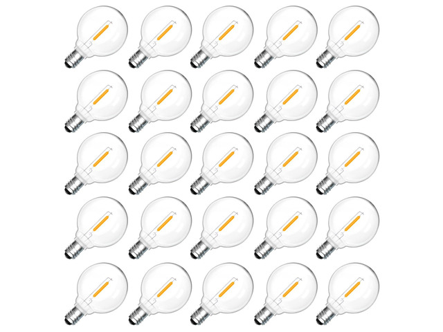 25 Pack G40 1W Outdoor LED Bulbs