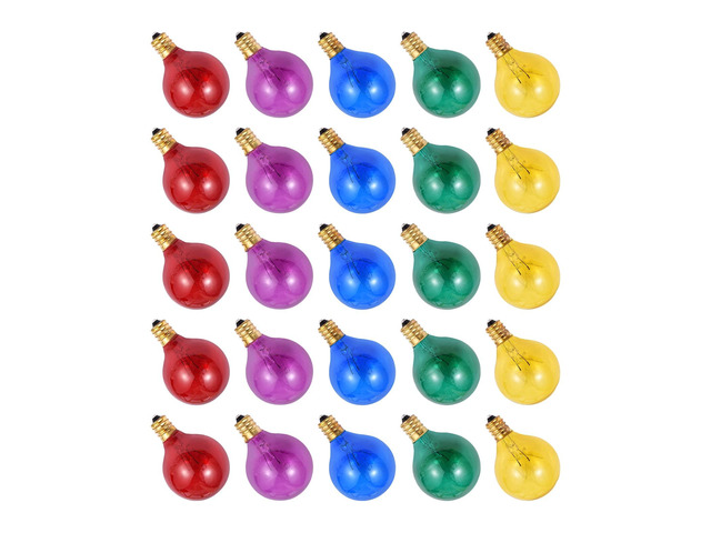 25PCS G40 Tungsten Light Bulb Replacement 5 Colors 7W 220-240V Globe Bulb