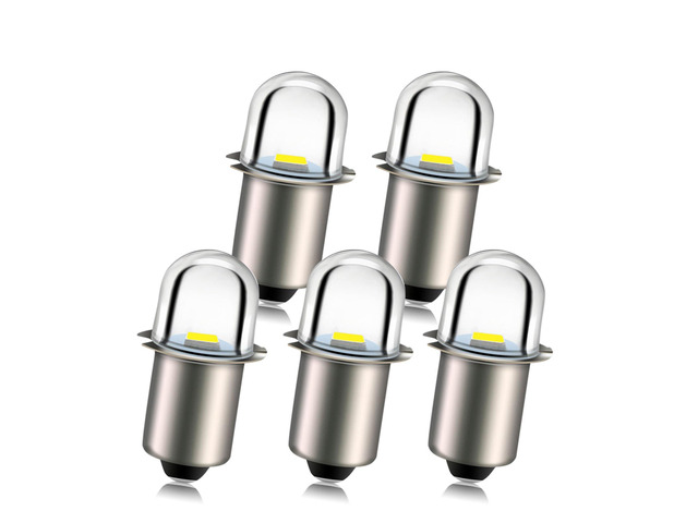 Upgrade LED Flashlight Bulbs P13.5S Base Socket White LED Bulbs