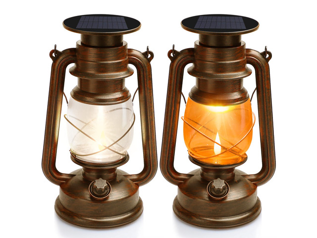 2 Pack Vintage Solar Lantern