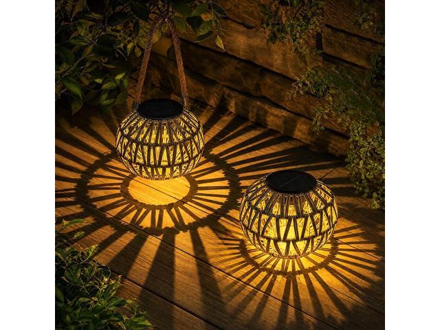 2 PCS Rattan Solar Lantern