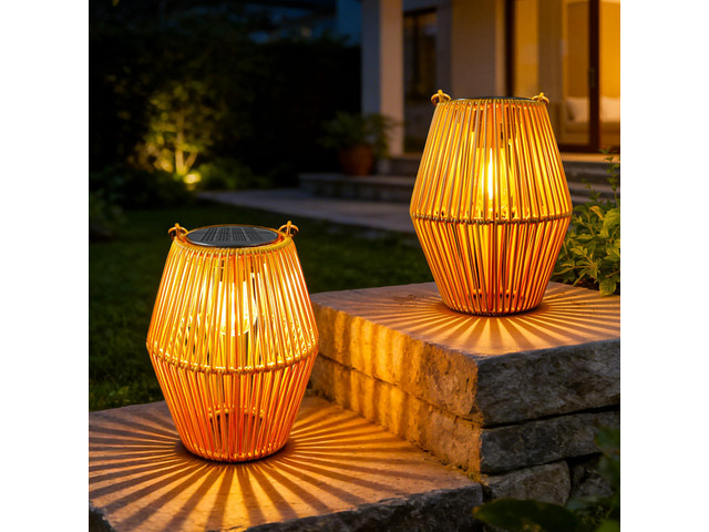 2 Pack Hanging Solar Lanterns with LED Bulds