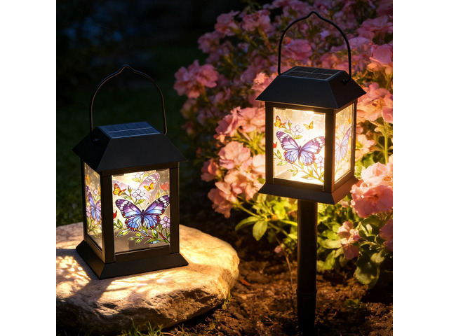 Solar Lanterns 2 Pack Hanging Solar Lights