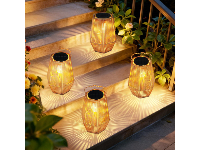 4 Pack Solar Lanterns Outdoor Waterproof