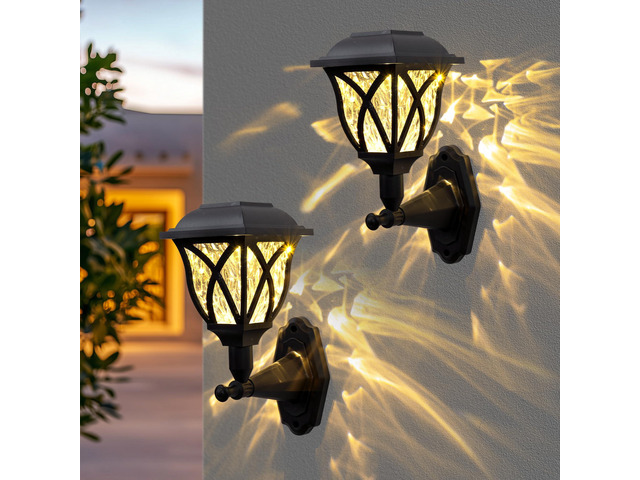 2 Pack Solar Powered Outdoor Wall Lights
