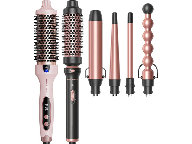 Blowout Boost Thermal Brush Pink and Multi Curl 5-in-1 Curling Iron