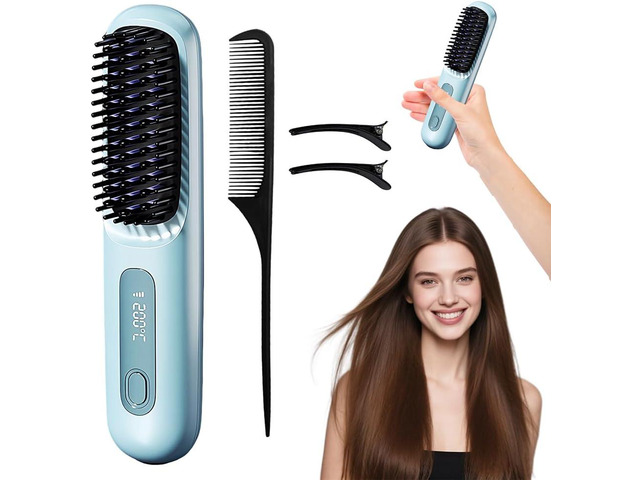 Glow Wave Heated Brush Cordless Heated Brush for Short Hair