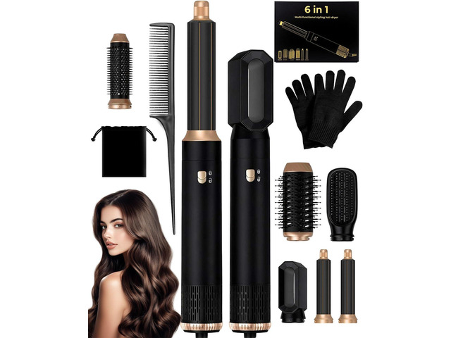 6 in 1 Airbrush Hair Styler and Hot Air Dryer Brush Set Womens Hairdryers Air St