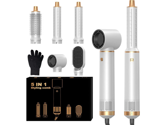 Hair Styler 5 in 1 Magic Styler with Curl Straighten