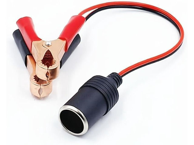 50A Battery Clamps Terminal Clip-on Car To Cigarette Lighter