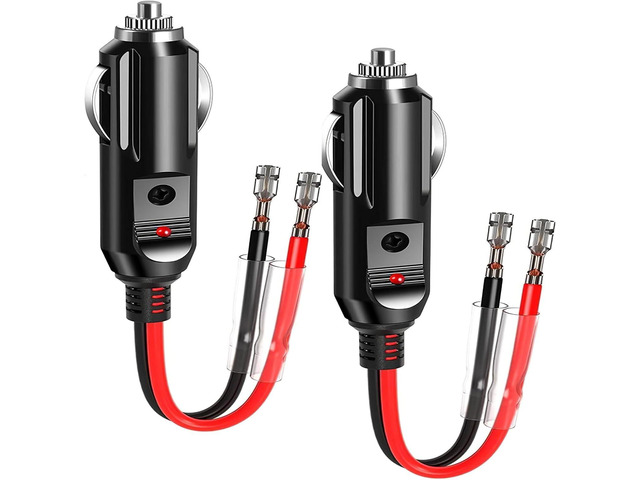 12V / 24V Car Cigarette Lighter Male Plug with Lead and Wiring 16 AWG