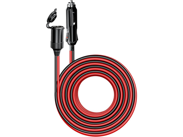 26FT 12V-24V Car Cigarette Lighter Extension Cord Heavy Duty
