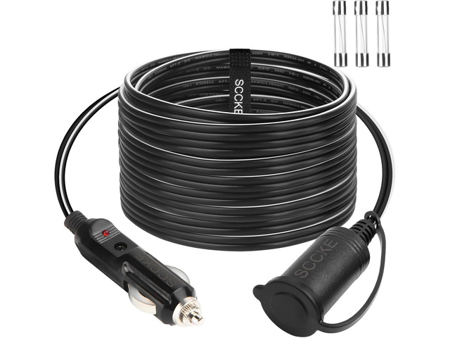 14AWG Premium Pure Copper 12V 24V Car Cigarette Lighter Socket Extension Cord