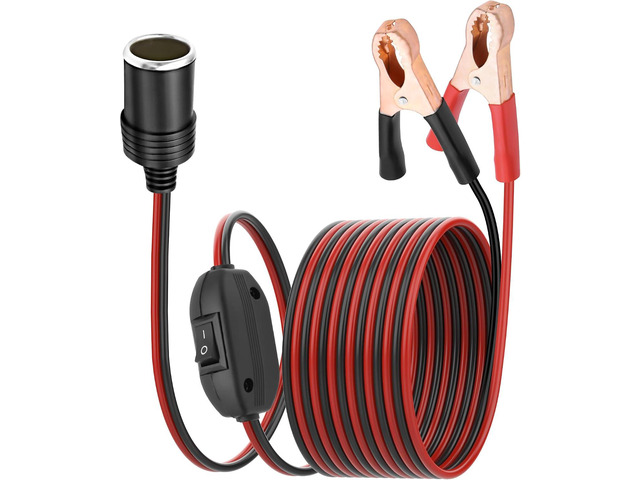 Cigarette Lighter Socket with Battery Alligator Clip