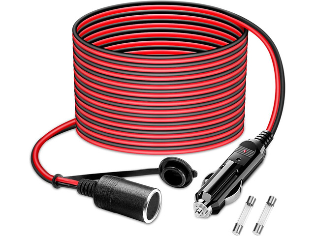 26FT/8m 14AWG Car Cigarette Lighter Socket Extension Cord Wire Cable with Male P