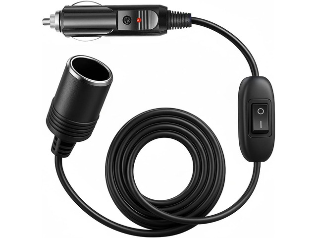 Car Cigarette Lighter Extension Cable with ON/OFF Switch