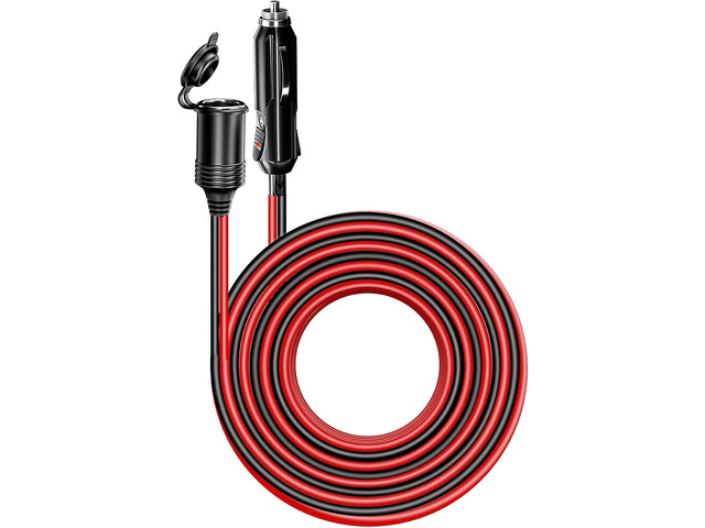 20FT 12V-24V Car Cigarette Lighter Extension Cord Heavy Duty
