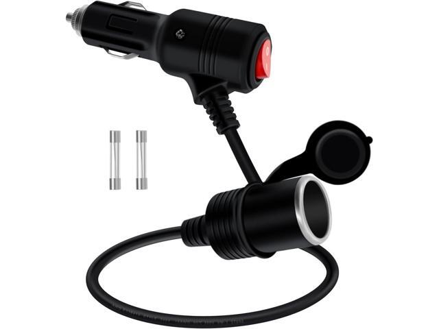 Cigarette Lighter Extension with Switch 12V 24V Car Charger Extension Cable