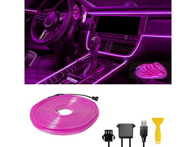 El Wire Car LED Interior Strip Dash Lights Strip LED Trim Lights