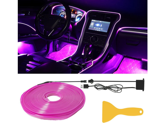 El Wires Car Interior LED Strip Light 5m/16ft Neon Light